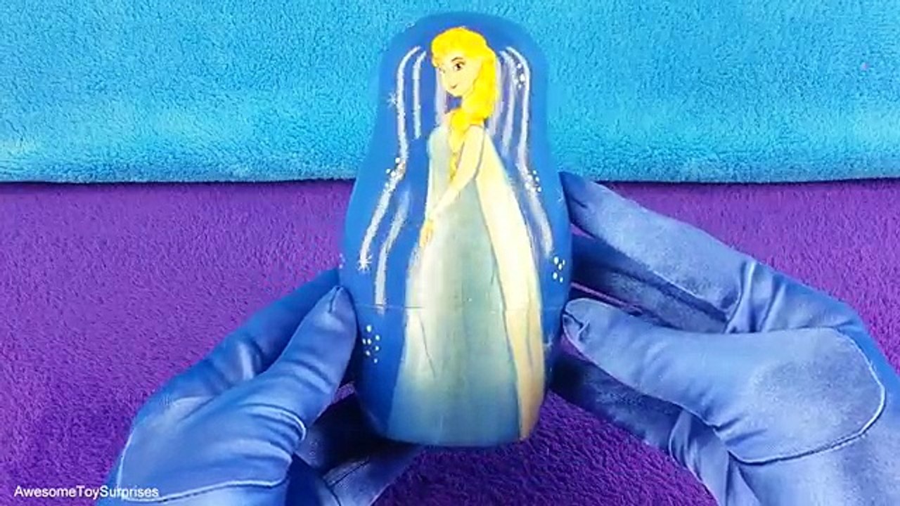 Disney Frozen Nesting Dolls Matryoshka Dolls Stacking Cups Surprise Toys with Playdoh Egg