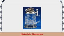 Boars Head Glass Beer Stein with Etched Decoration and Pewter Lid 1374b726