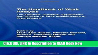 PDF The Handbook of Work Analysis: Methods, Systems, Applications and Science of Work Measurement