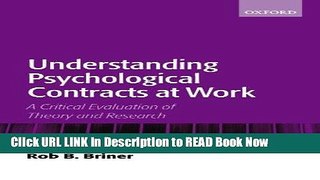 PDF Understanding Psychological Contracts at Work: A Critical Evaluation of Theory and Research
