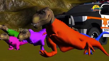 Learn Rainbow Colors Dinosaurs For Kids | Learning Colors Song with Text and Car For Childrens