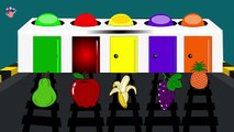 FRUITS COLORS! Yellow, Green, Blue & Black Spiderman Disney Pixar Cars Nursery Rhymes Songs