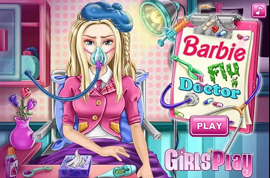 NEW Игры для детей—Disney Принцесса Барби лечит нос—мультик для девочек