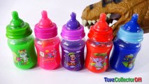 Learn Colors with Baby Milk Bottles Dino DINOSUAR CHOMPING T REX Drinking Milk P
