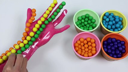 Learning Colors with Finger Family Hand Paint and Rainbow Gumballs Kids Rhymes!-vDuyZrYGHN0