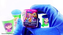 Learn Colors! Amaya Rapunzel Sofia Dora Play-Doh Dippin Dots Surprise Eggs Clay Foam Snow Cone Cups!