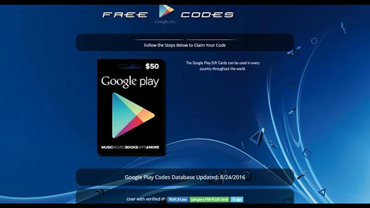 Google Play Gift Card Code Generator 2017 Free Codes