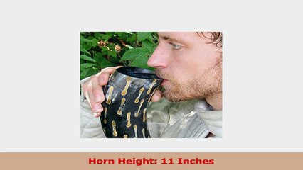 Fire Burned Medieval Drinking Horn with Metal Stand a81e7ded