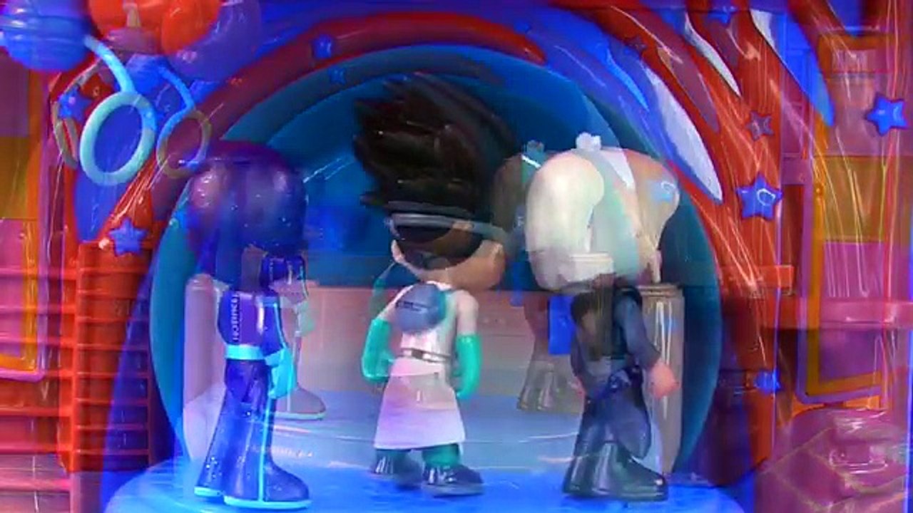 PJ Masks Owlette Catboy Gekkos Headquarters Playset Gets Slimed By Romeo Luna Girl Night Ninja