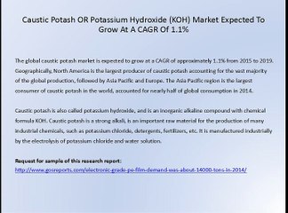 Caustic Potash OR Potassium Hydroxide (KOH) Market Expected To Grow At A CAGR Of 1.1%