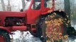 Belarus Tractor working in ice weather