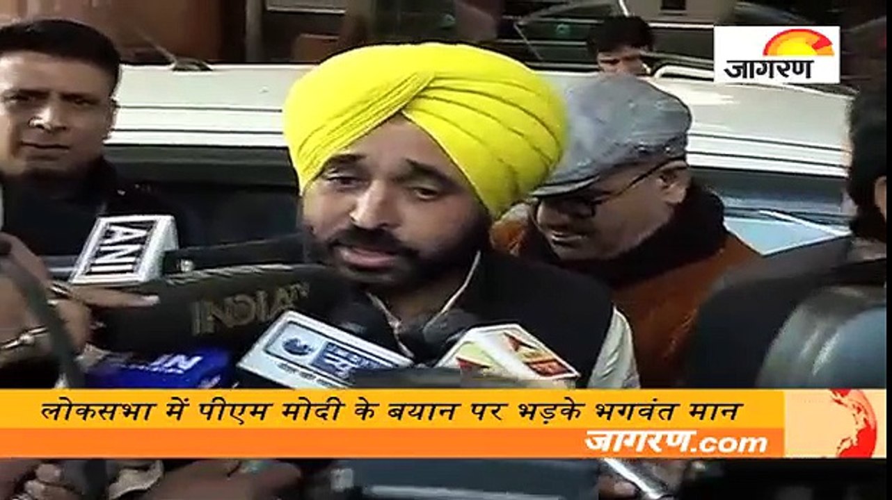 लोकसभा में पीएम मोदी के बयान पर भड़के भगवंत मान
