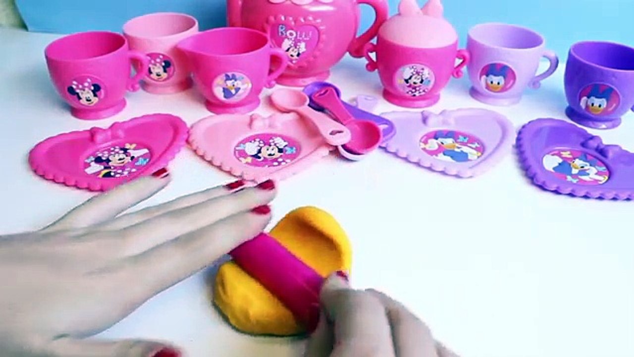 Минни лук-tiqueбыл мыши играть doh Игровой набор чай детский Микки Маус игрушки juego де Тетрис пластилина