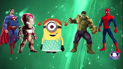 Descargar video: Superheros Finger FAmily Song | Daddy Finger Ironman Hulk Minions | Finger Family Nursery Rhymes