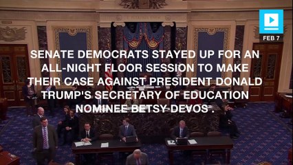 Senate Democrats debate all night in hopes of stopping DeVos