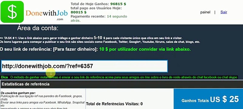 Fantástico Ganhe 25 Dólares Apenas Fazendo Seu Cadastro