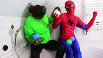 5 Wet Balloons Colors Spiderman and Hulk Learn Colours Balloon Finger Family Nursery Rhymes