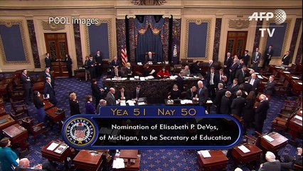 Pence breaks Senate tie to confirm DeVos as Education Secretary