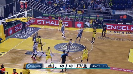 Basket Champions League - 1/16 de finale - Il pleut des 3 points en fin de match entre l'Aris et la SIG
