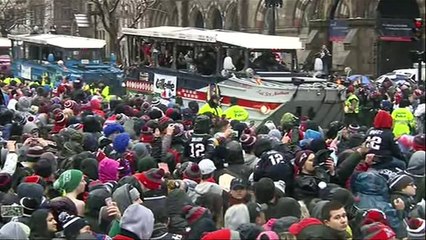 Boston Patriots parade Super Bowl title in the snow