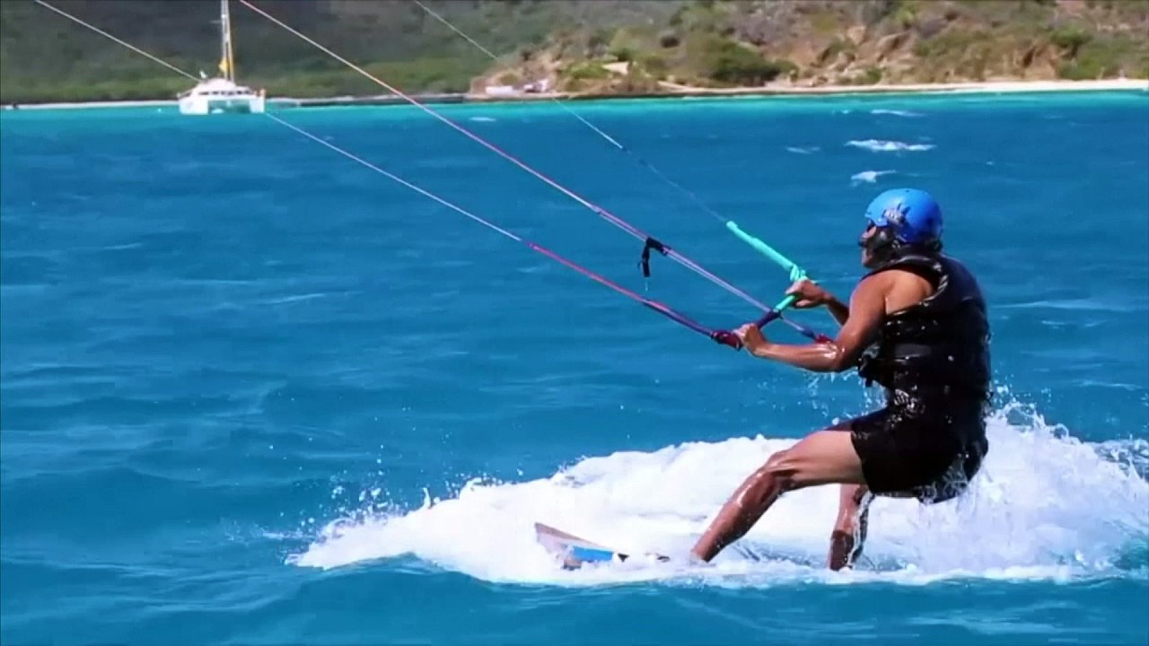 Barack Obama kitesurfs with Richard Branson