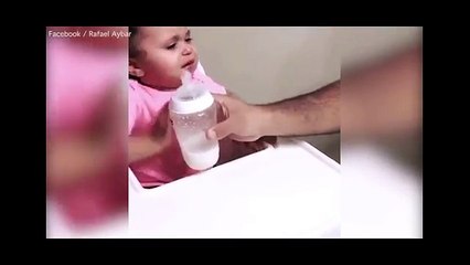 Refuzon ushqimin dhe qumështin, por shikoni si reagon vogëlushja kur i ofrojnë verë