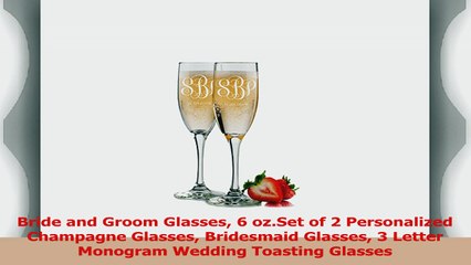 Bride and Groom Glasses 6 ozSet of 2 Personalized Champagne Glasses Bridesmaid Glasses 3 5913cd1f