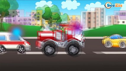 Carros Para Niños. Ambulancia, Grúa, Camión. Caricaturas de carros. Tiki Taki Camiones