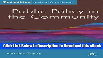 [Read Book] Public Policy in the Community (Public Policy and Politics) Kindle