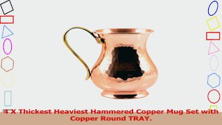 4 X CopperBull Thickest Heaviest Hammered 1 mm Copper Tumbler Cup Mug Set with TRAY for cb24b078