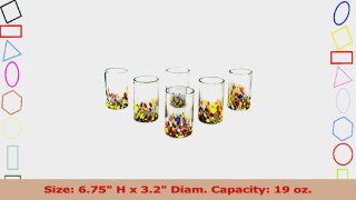 NOVICA Hand Blown Multicolor Recycled Glass Cocktail Glasses 19 oz Confetti set of 6 a087ed93