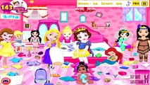 Baby Disney Princess Game Movie ! Disney Princess Snow White,Anna,Rapunzel,Elsa.. Room Cleaning