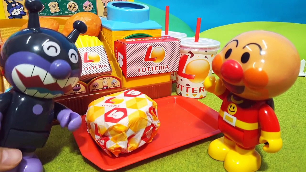 ロッテリア おもちゃ アニメ バイキンマンのハンバーガー屋さん マクドナルドに負けないスーパースペシャルハンバーガーつくるよ Anpanman Toy Hamburger-bOtHnenErYg