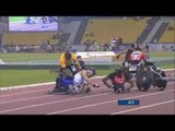 Men's 1500m T54 | heat 3 | Crash at 2015 IPC Athletics World Championships Doha