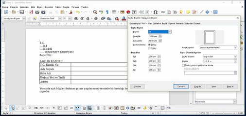 49 Ders - LibreOffice Write Sağlık Raporu örneği