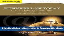 [Read Book] Cengage Advantage Books: Business Law Today, The Essentials: Text and Summarized Cases