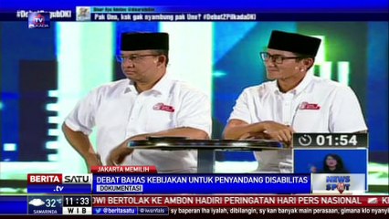 Debat Ketiga Cagub Pilkada DKI Bahas Program untuk Disabilitas