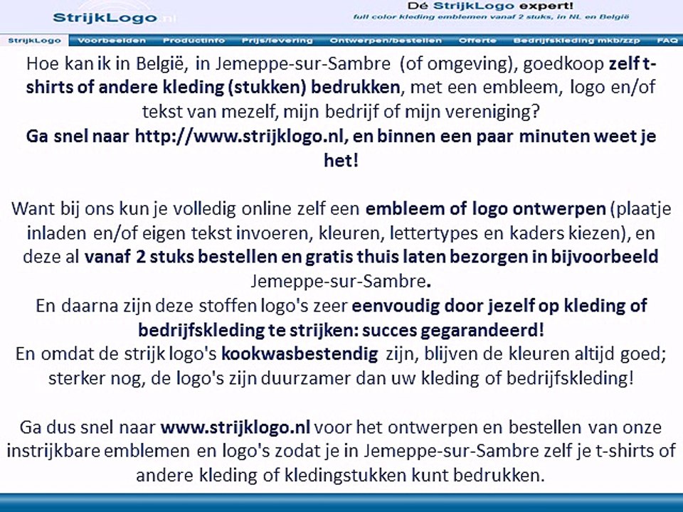 Zelf kleding bedrukken Jemeppe-sur-Sambre