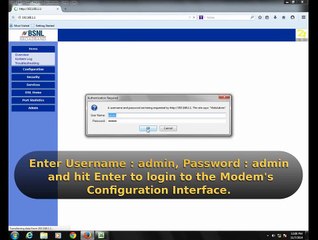 BSNL -  AN1020-21    Modem Settings
