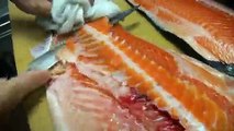 Hipnoz Etkili Somon Balığı Kesimi