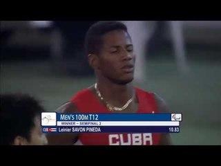 Men's 100m T12 | Semifinal 2 |  2015 IPC Athletics World Championships Doha
