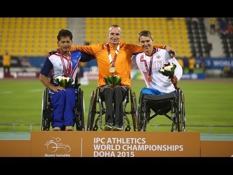 Men's 200m T54 | Victory Ceremony | 2015 IPC Athletics World Championships Doha