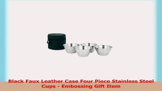 Black Faux Leather Case Four Piece Stainless Steel Cups  Embossing Gift Item 2ec3174c