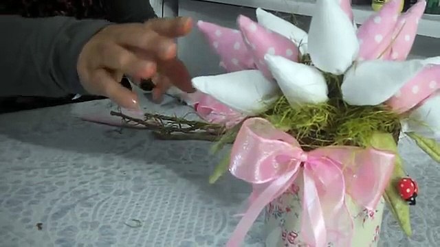 Faça você mesma, Decoração com tulipas de tecidos