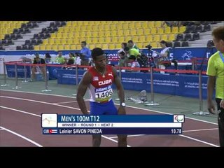 Men's 100m T12 | Round 1 H2 |  2015 IPC Athletics World Championships Doha