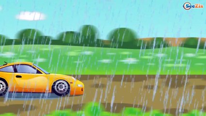 El Coche de Policía es Azul infantiles - Carritos para niños - Caricatura de carros