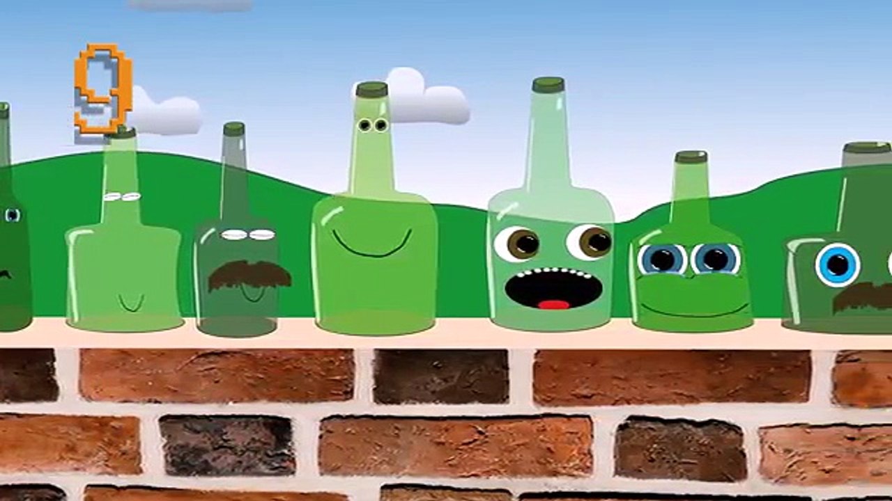 10 Green Bottles Hanging on the Wall song | English animated nursery rhyme
