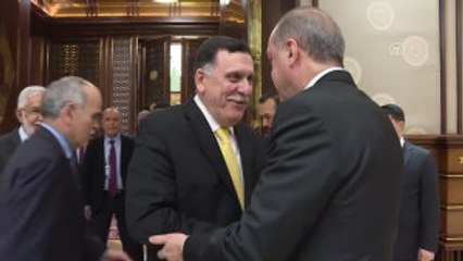 Cumhurbaşkanı Erdoğan, Libya Başkanlık Konseyi Başkanı Serrac'ı Kabul Etti