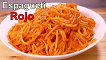 ESPAGUETI ROJO CON TOMATE - recetas de cocina faciles rapidas y economicas de hacer