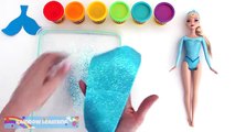 Play Doh Disney Princesses Frozen Elsa Rainbow Mermaid Dress * RainbowLearning